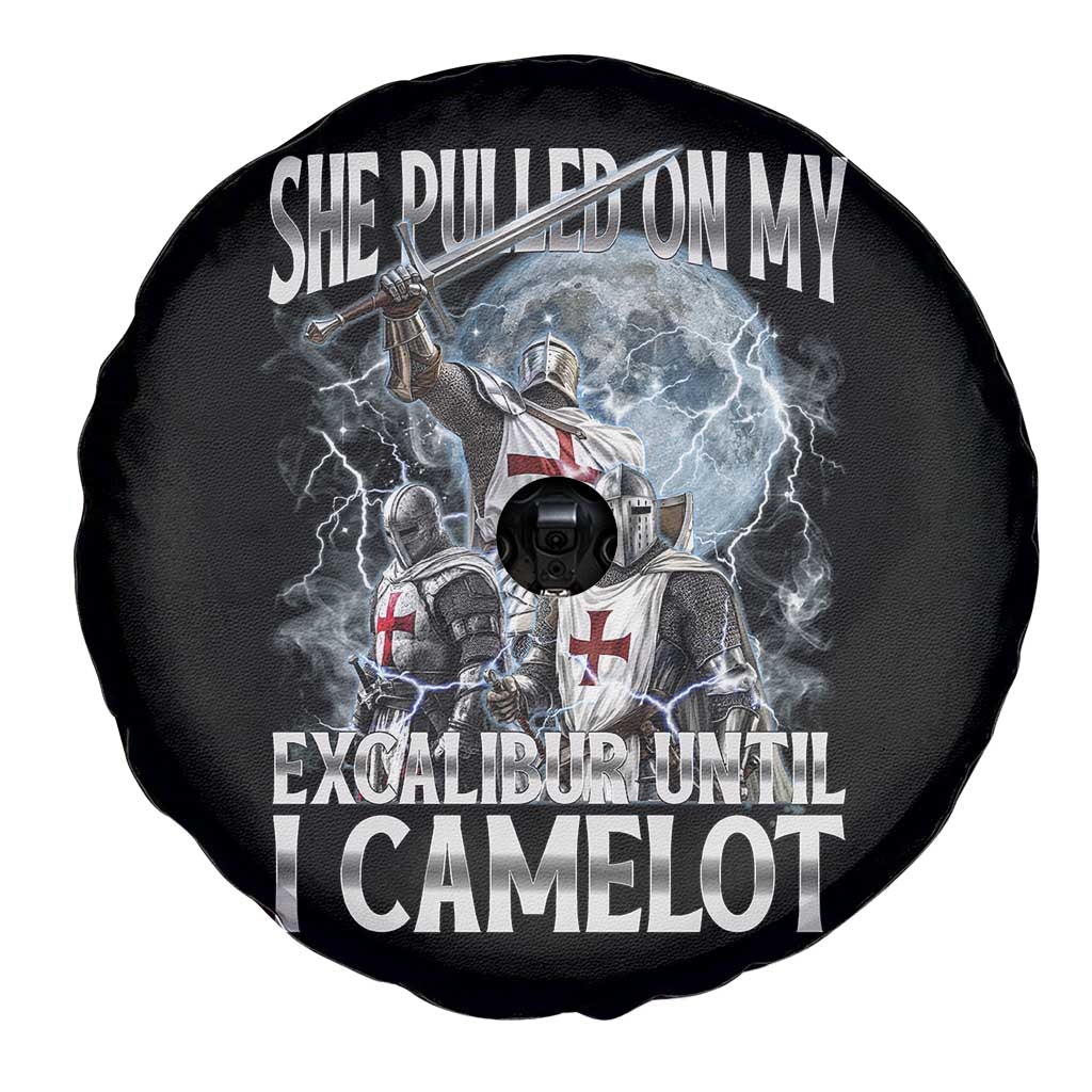 Funny Offensive Knight Meme Spare Tire Cover She Pulled On My Excalibur Bootleg - Wonder Print Shop