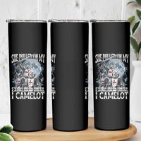 Funny Offensive Knight Meme Skinny Tumbler She Pulled On My Excalibur Bootleg - Wonder Print Shop