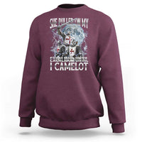 Funny Offensive Knight Meme Sweatshirt She Pulled On My Excalibur Bootleg - Wonder Print Shop
