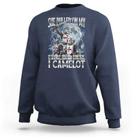 Funny Offensive Knight Meme Sweatshirt She Pulled On My Excalibur Bootleg - Wonder Print Shop