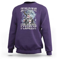 Funny Offensive Knight Meme Sweatshirt She Pulled On My Excalibur Bootleg - Wonder Print Shop