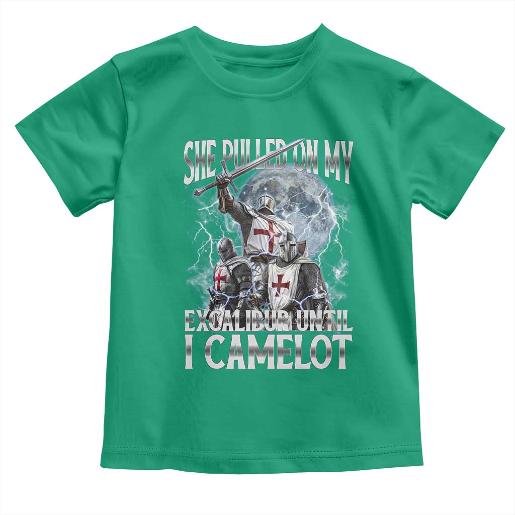 Funny Offensive Knight Meme Toddler T Shirt She Pulled On My Excalibur Bootleg - Wonder Print Shop