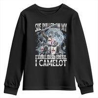 Funny Offensive Knight Meme Youth Sweatshirt She Pulled On My Excalibur Bootleg - Wonder Print Shop