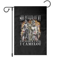 Funny Knight Meme Garden Flag She Pulled On My Excalibur Offensive Medieval Warrior Bootleg - Wonder Print Shop