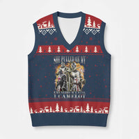 Funny Knight Meme V-Neck Knit Sweater Vest She Pulled On My Excalibur Offensive Medieval Warrior Bootleg - Wonder Print Shop