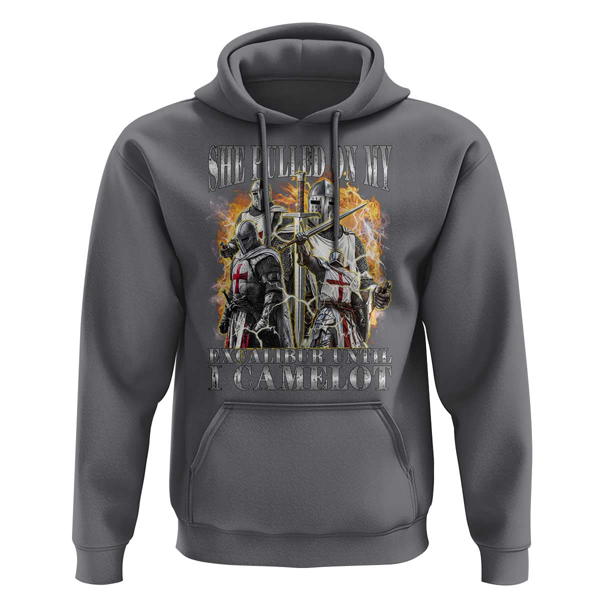 Funny Knight Meme Hoodie She Pulled On My Excalibur Offensive Medieval Warrior Bootleg - Wonder Print Shop