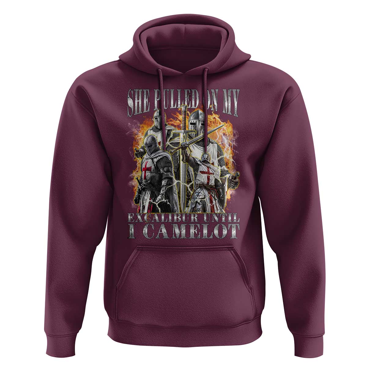 Funny Knight Meme Hoodie She Pulled On My Excalibur Offensive Medieval Warrior Bootleg - Wonder Print Shop