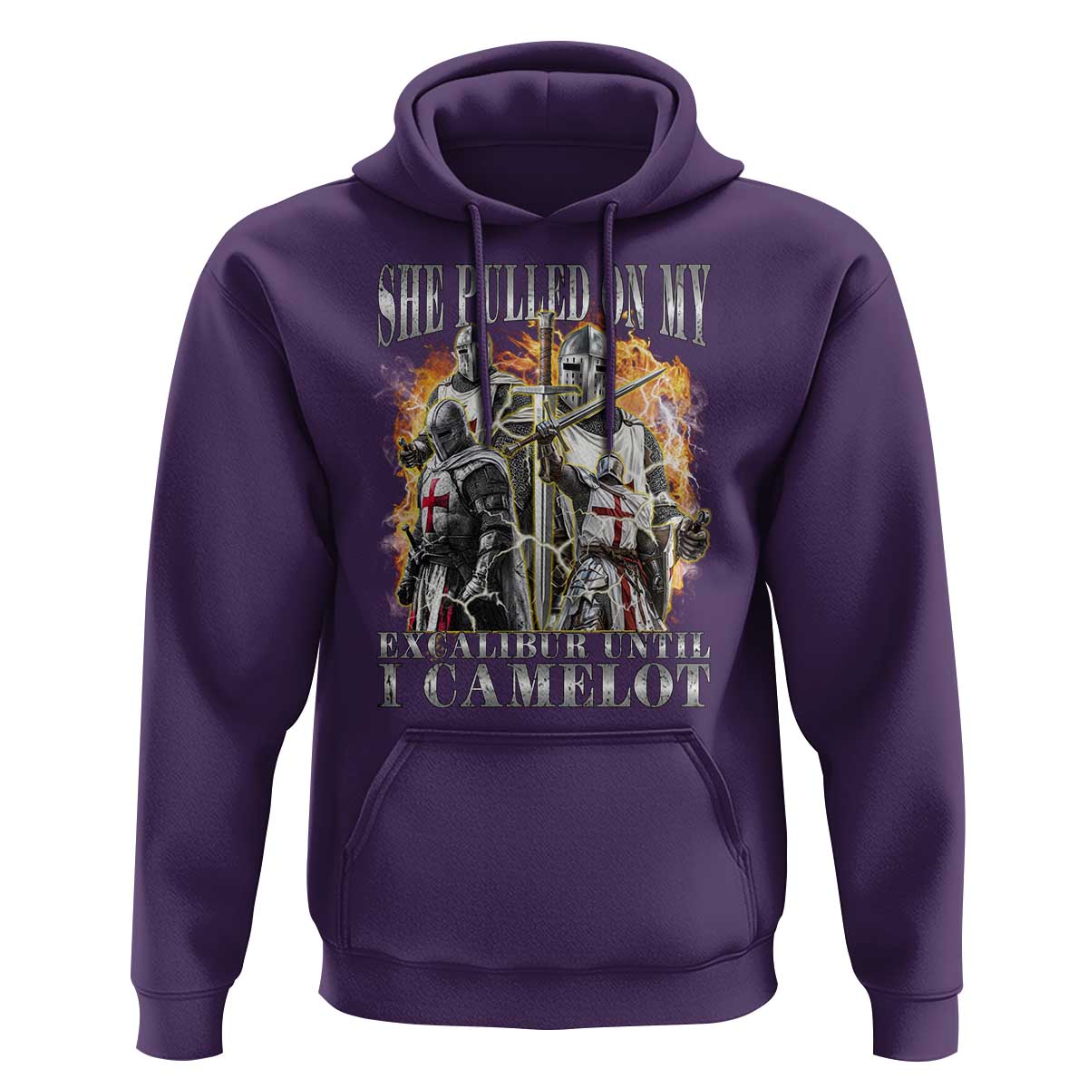 Funny Knight Meme Hoodie She Pulled On My Excalibur Offensive Medieval Warrior Bootleg - Wonder Print Shop