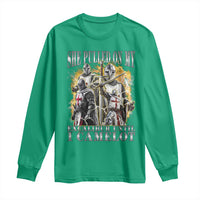 Funny Knight Meme Long Sleeve Shirt She Pulled On My Excalibur Offensive Medieval Warrior Bootleg - Wonder Print Shop