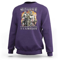 Funny Knight Meme Sweatshirt She Pulled On My Excalibur Offensive Medieval Warrior Bootleg - Wonder Print Shop