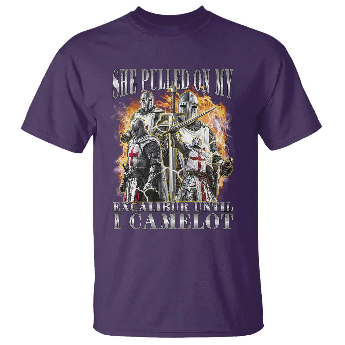 Funny Knight Meme T Shirt She Pulled On My Excalibur Offensive Medieval Warrior Bootleg - Wonder Print Shop