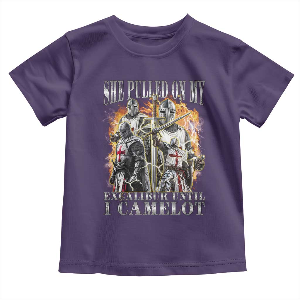 Funny Knight Meme Toddler T Shirt She Pulled On My Excalibur Offensive Medieval Warrior Bootleg - Wonder Print Shop