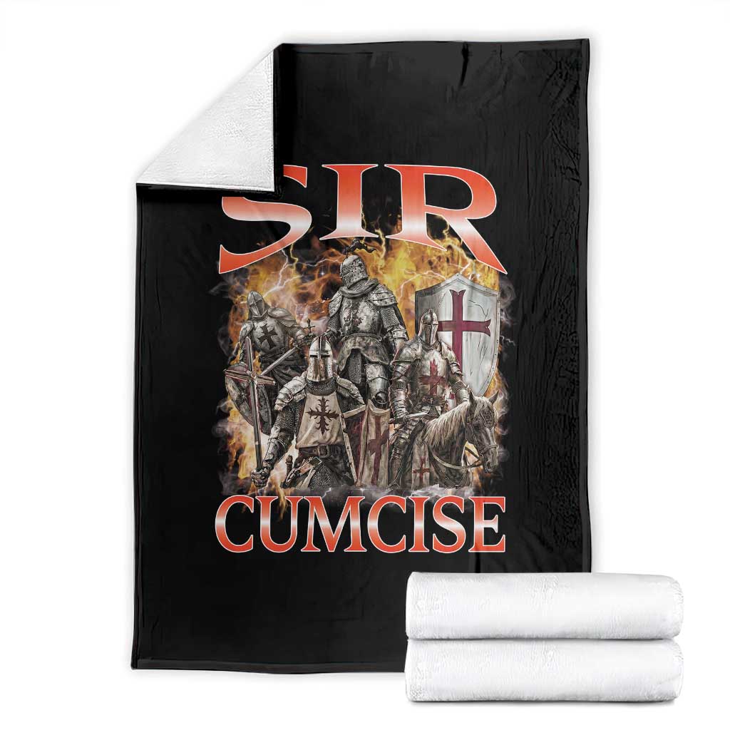 Knight Meme Throw Blanket Sir Cumcise Funny Bootleg Graphic - Wonder Print Shop