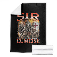 Knight Meme Throw Blanket Sir Cumcise Funny Bootleg Graphic - Wonder Print Shop