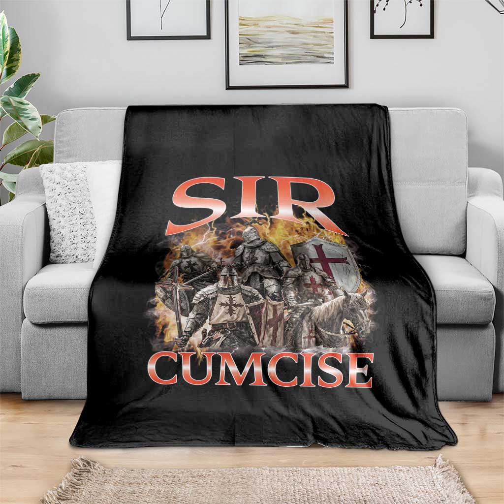 Knight Meme Throw Blanket Sir Cumcise Funny Bootleg Graphic - Wonder Print Shop