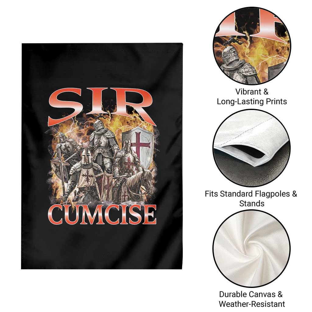 Knight Meme Garden Flag Sir Cumcise Funny Bootleg Graphic - Wonder Print Shop