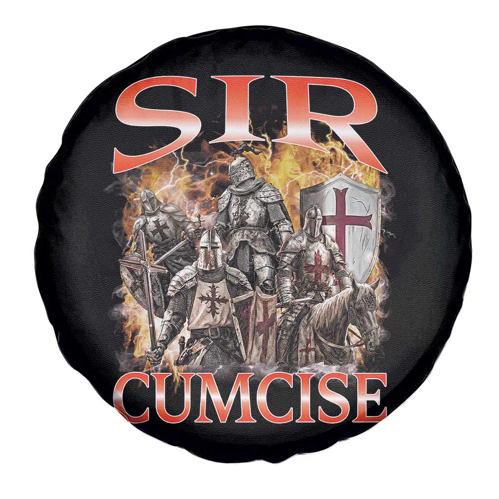 Knight Meme Spare Tire Cover Sir Cumcise Funny Bootleg Graphic - Wonder Print Shop