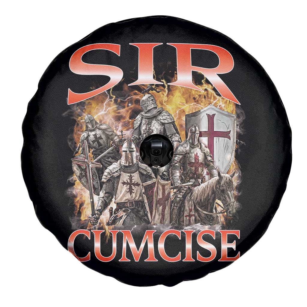 Knight Meme Spare Tire Cover Sir Cumcise Funny Bootleg Graphic - Wonder Print Shop