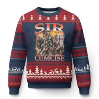 Knight Meme Ugly Christmas Sweater Sir Cumcise Funny Bootleg Graphic - Wonder Print Shop
