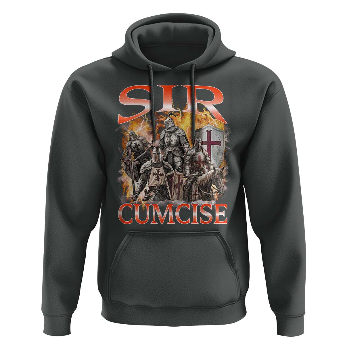 Knight Meme Hoodie Sir Cumcise Funny Bootleg Graphic - Wonder Print Shop