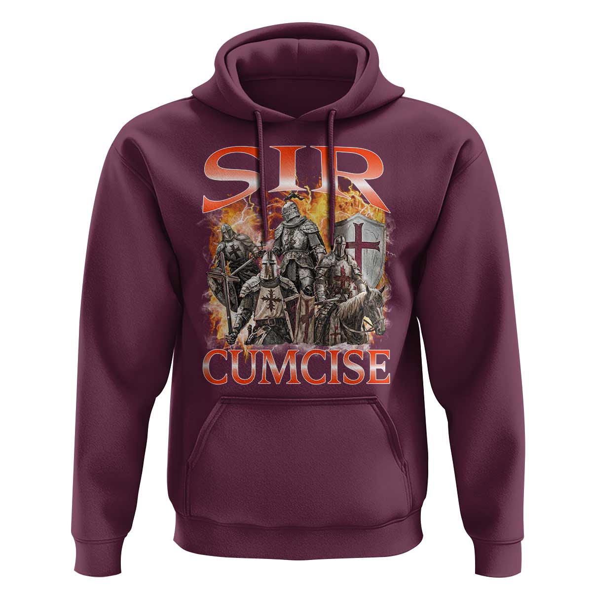 Knight Meme Hoodie Sir Cumcise Funny Bootleg Graphic - Wonder Print Shop