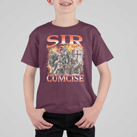 Knight Meme T Shirt For Kid Sir Cumcise Funny Bootleg Graphic - Wonder Print Shop
