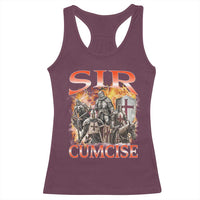 Knight Meme Racerback Tank Top Sir Cumcise Funny Bootleg Graphic - Wonder Print Shop