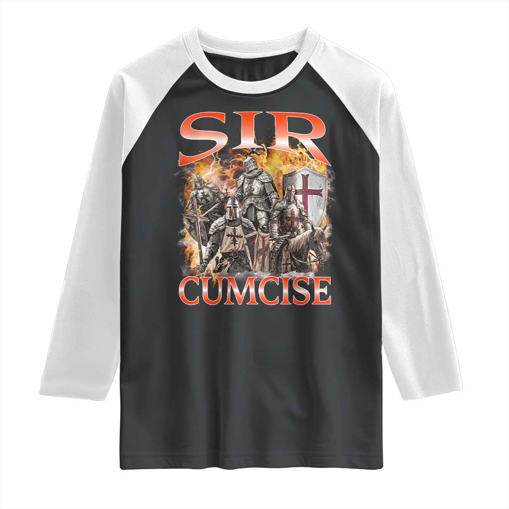 Knight Meme Raglan Shirt Sir Cumcise Funny Bootleg Graphic - Wonder Print Shop
