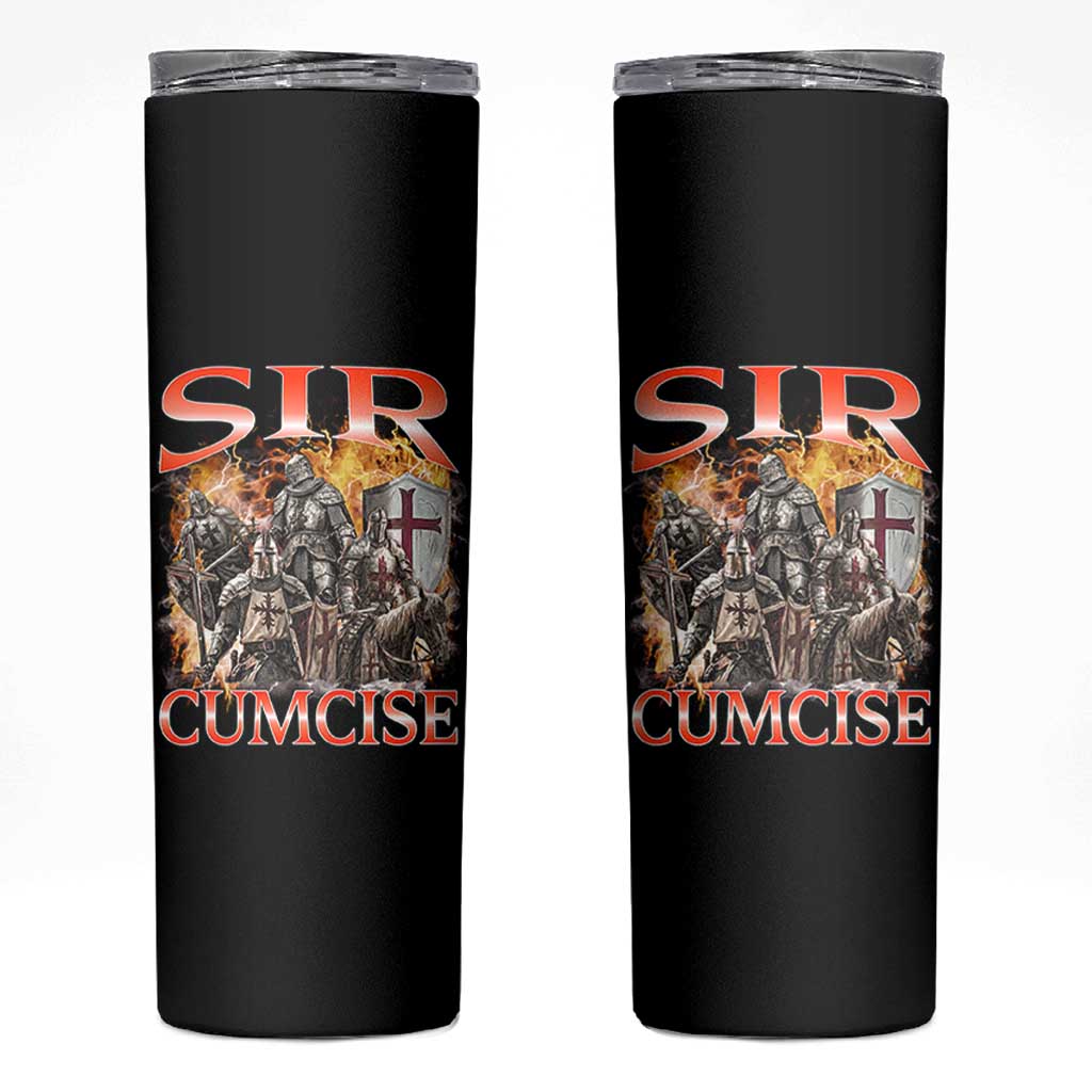 Knight Meme Skinny Tumbler Sir Cumcise Funny Bootleg Graphic - Wonder Print Shop