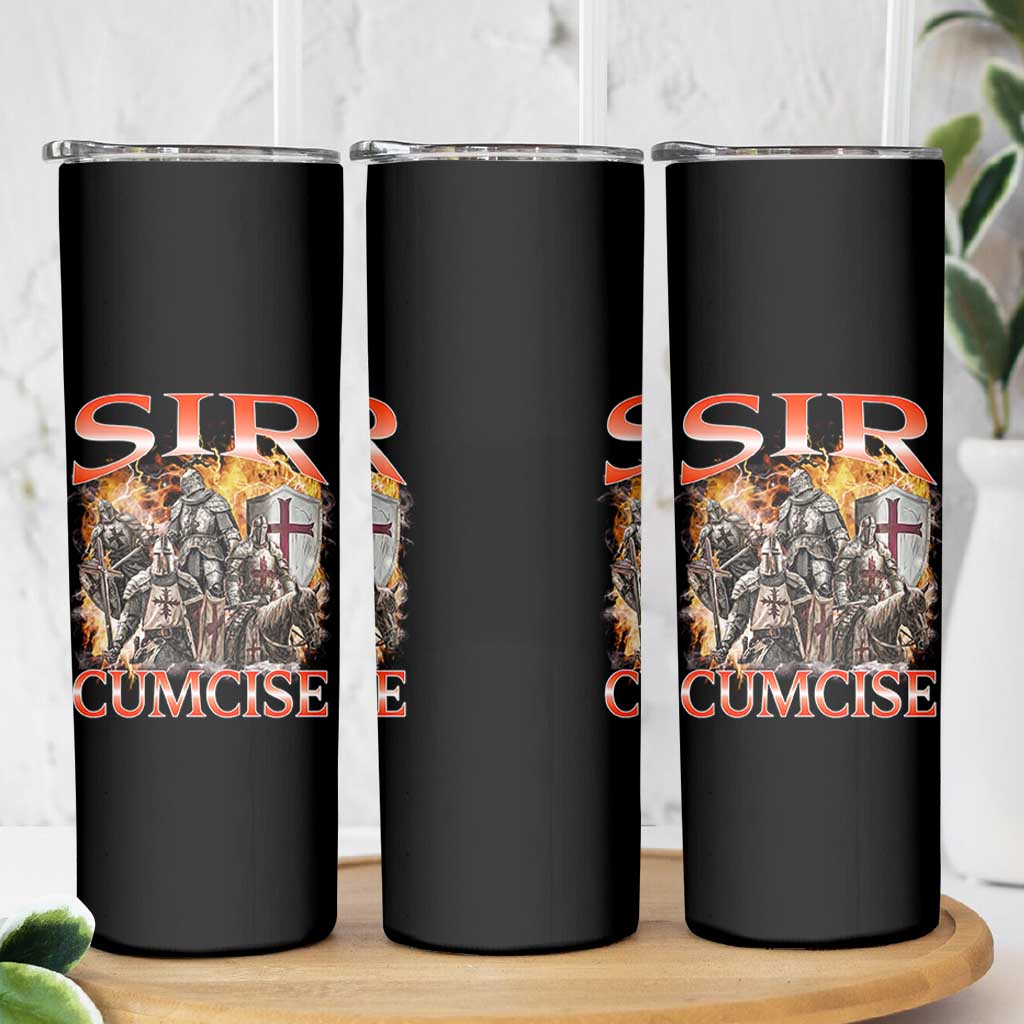 Knight Meme Skinny Tumbler Sir Cumcise Funny Bootleg Graphic - Wonder Print Shop