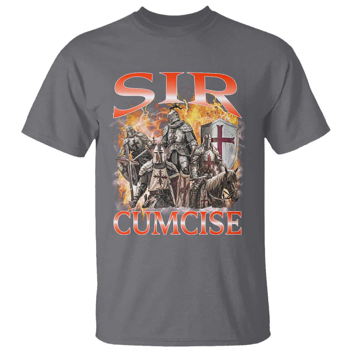 Knight Meme T Shirt Sir Cumcise Funny Bootleg Graphic - Wonder Print Shop