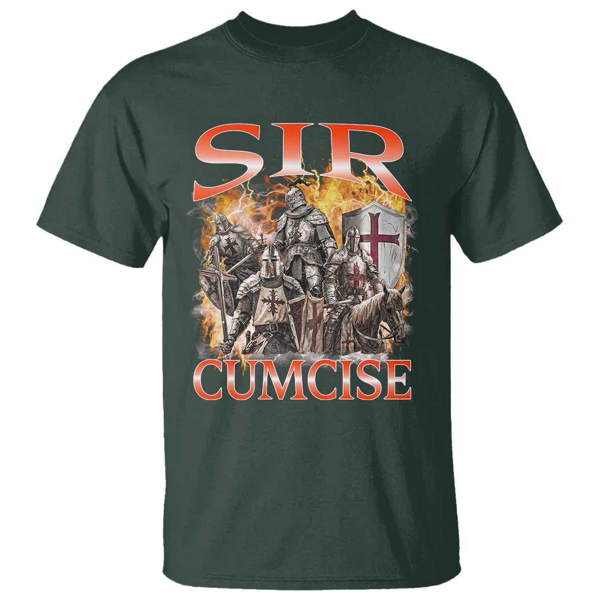 Knight Meme T Shirt Sir Cumcise Funny Bootleg Graphic - Wonder Print Shop