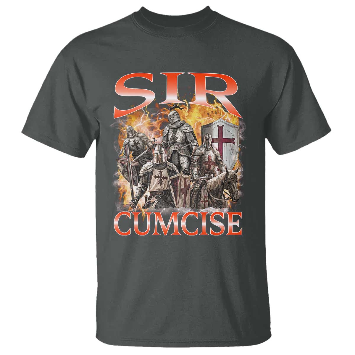 Knight Meme T Shirt Sir Cumcise Funny Bootleg Graphic - Wonder Print Shop