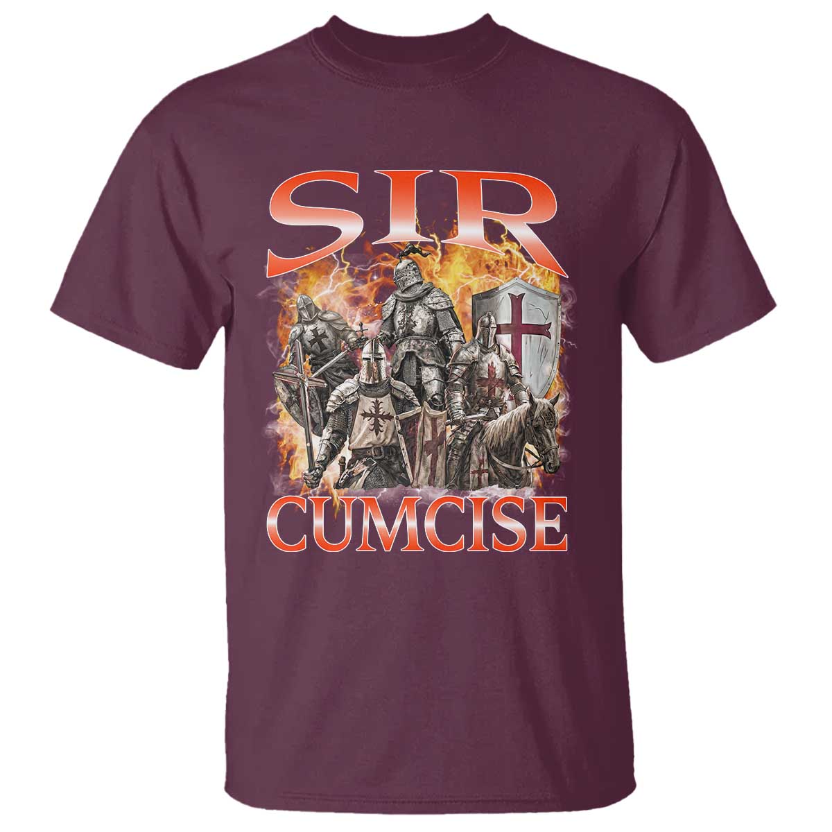 Knight Meme T Shirt Sir Cumcise Funny Bootleg Graphic - Wonder Print Shop