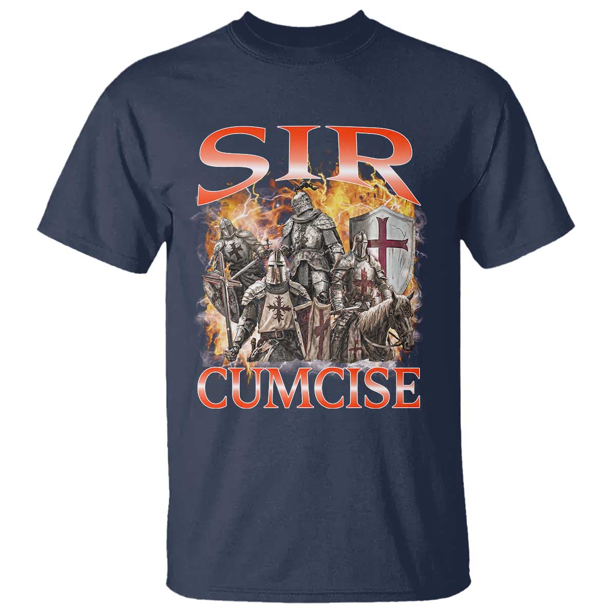 Knight Meme T Shirt Sir Cumcise Funny Bootleg Graphic - Wonder Print Shop