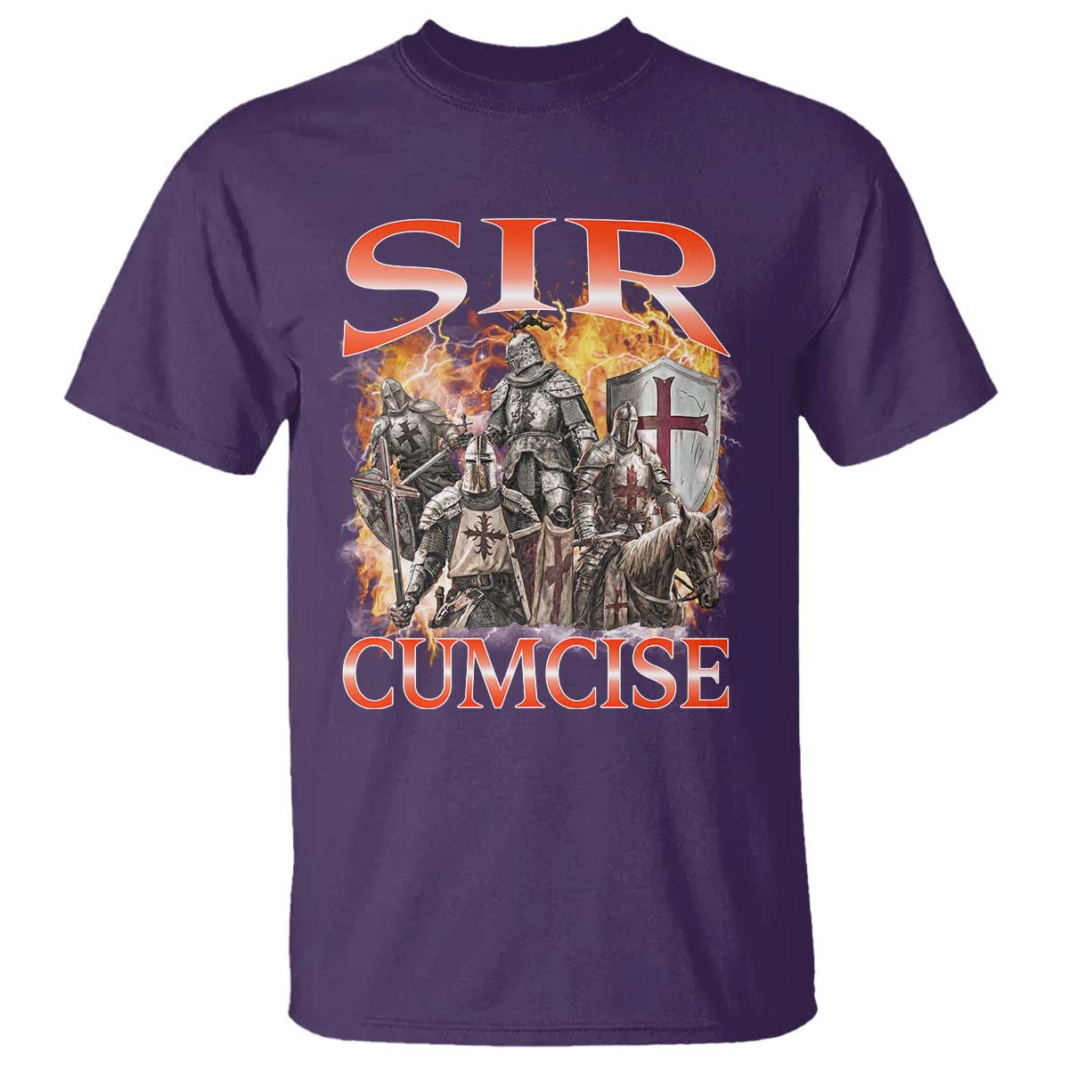 Knight Meme T Shirt Sir Cumcise Funny Bootleg Graphic - Wonder Print Shop