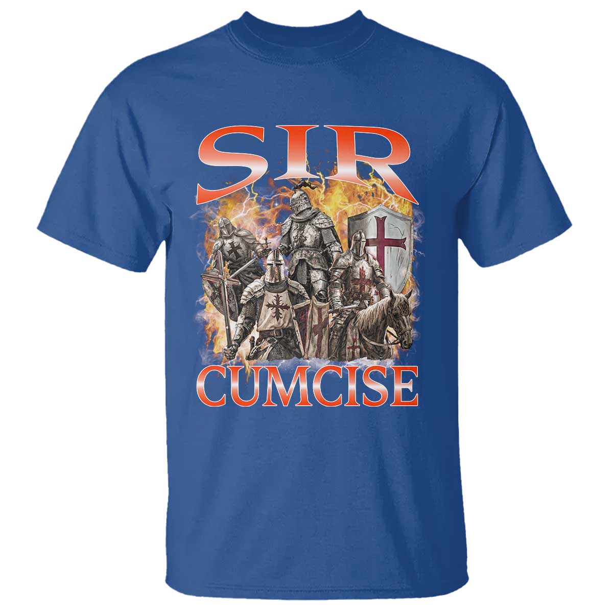 Knight Meme T Shirt Sir Cumcise Funny Bootleg Graphic - Wonder Print Shop