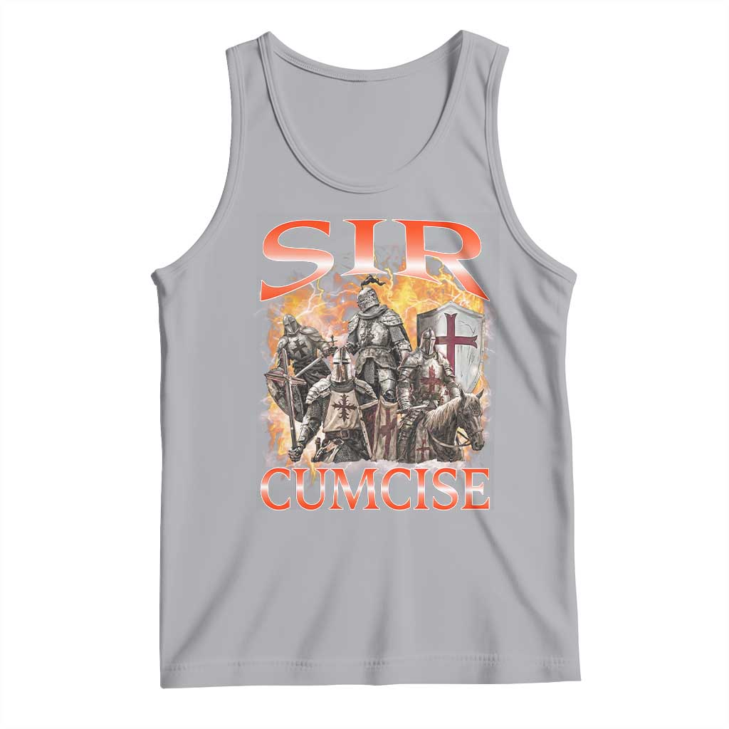 Knight Meme Tank Top Sir Cumcise Funny Bootleg Graphic - Wonder Print Shop