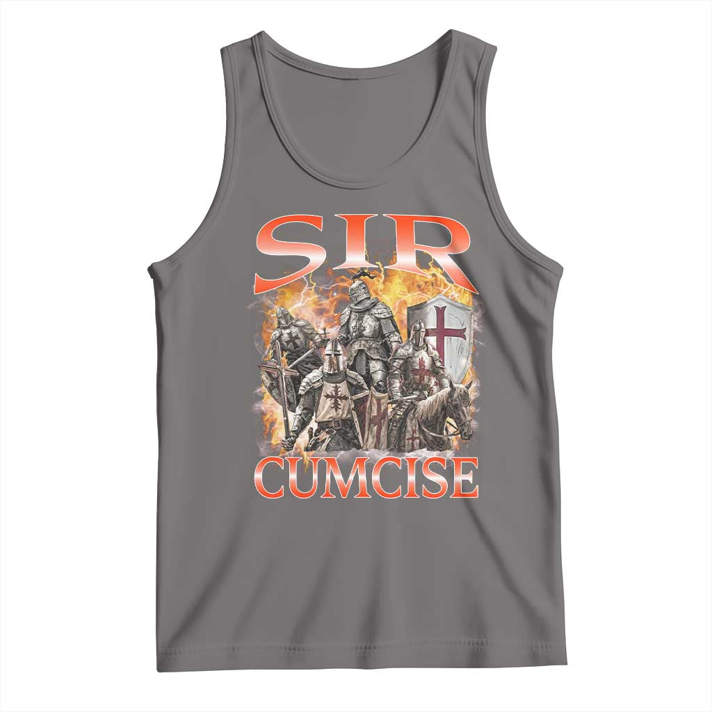 Knight Meme Tank Top Sir Cumcise Funny Bootleg Graphic - Wonder Print Shop