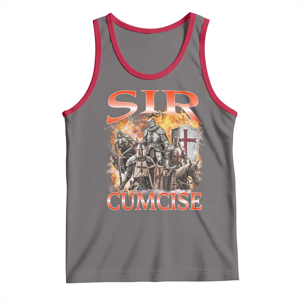 Knight Meme Tank Top Sir Cumcise Funny Bootleg Graphic - Wonder Print Shop