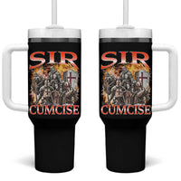 Knight Meme Tumbler With Handle Sir Cumcise Funny Bootleg Graphic - Wonder Print Shop