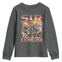 Knight Meme Youth Sweatshirt Sir Cumcise Funny Bootleg Graphic - Wonder Print Shop