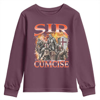 Knight Meme Youth Sweatshirt Sir Cumcise Funny Bootleg Graphic - Wonder Print Shop