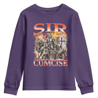 Knight Meme Youth Sweatshirt Sir Cumcise Funny Bootleg Graphic - Wonder Print Shop
