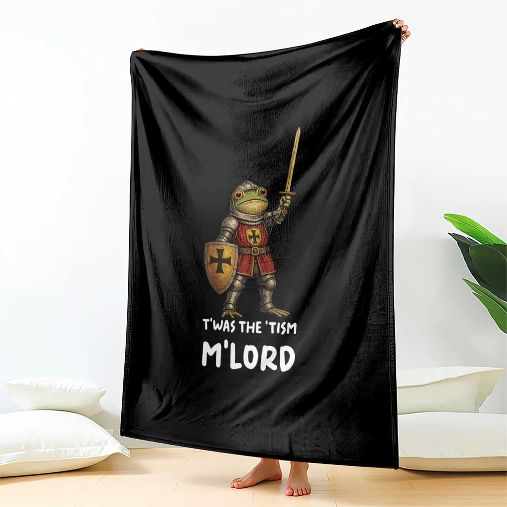 Knight Frog Throw Blanket Funny T'was The Tism M'Lord Vintage Autism Medieval