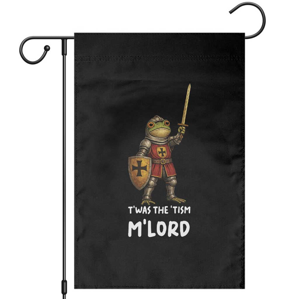 Knight Frog Garden Flag Funny T'was The Tism M'Lord Vintage Autism Medieval