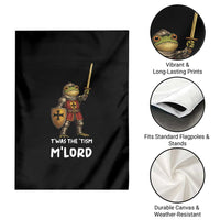 Knight Frog Garden Flag Funny T'was The Tism M'Lord Vintage Autism Medieval