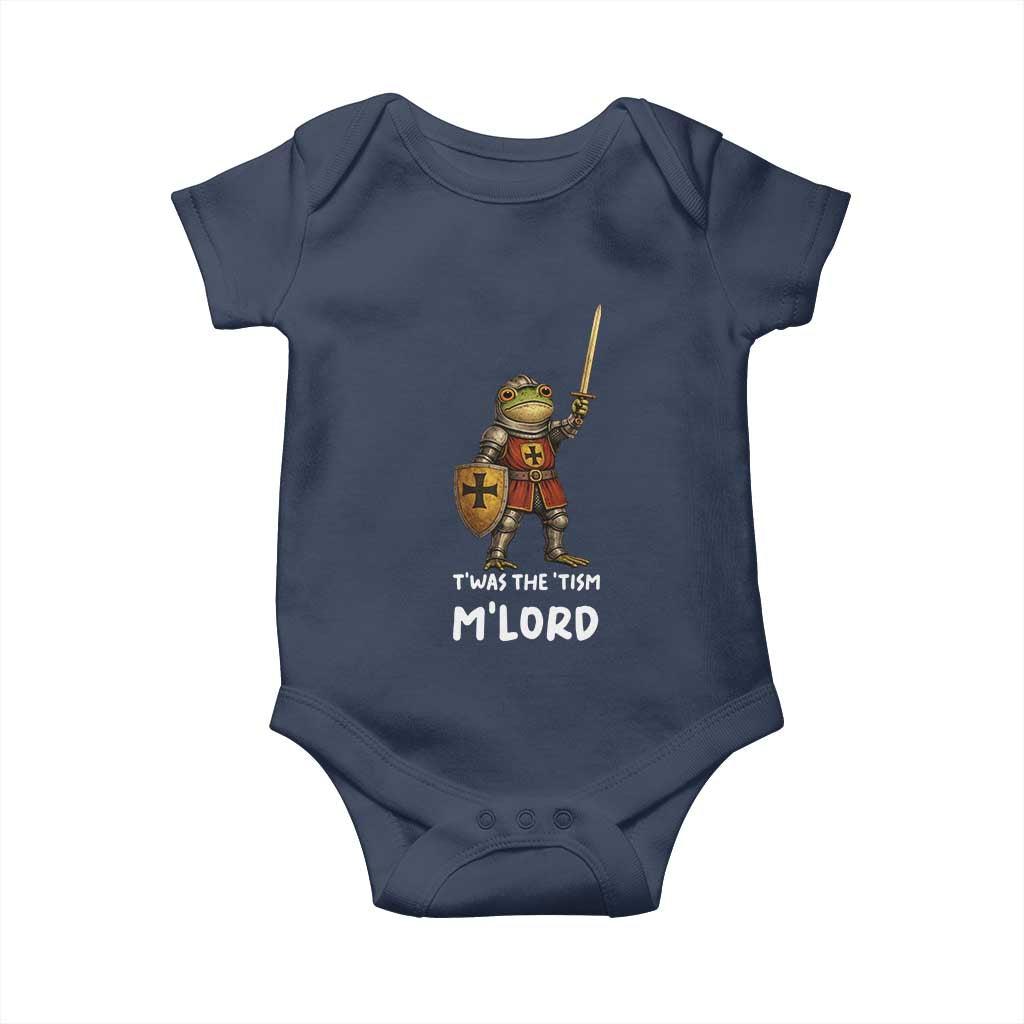 Knight Frog Baby Onesie Funny T'was The Tism M'Lord Vintage Autism Medieval