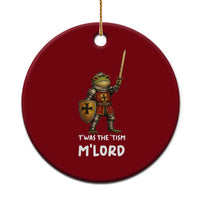 Knight Frog Ceramic Ornament Funny T'was The Tism M'Lord Vintage Autism Medieval