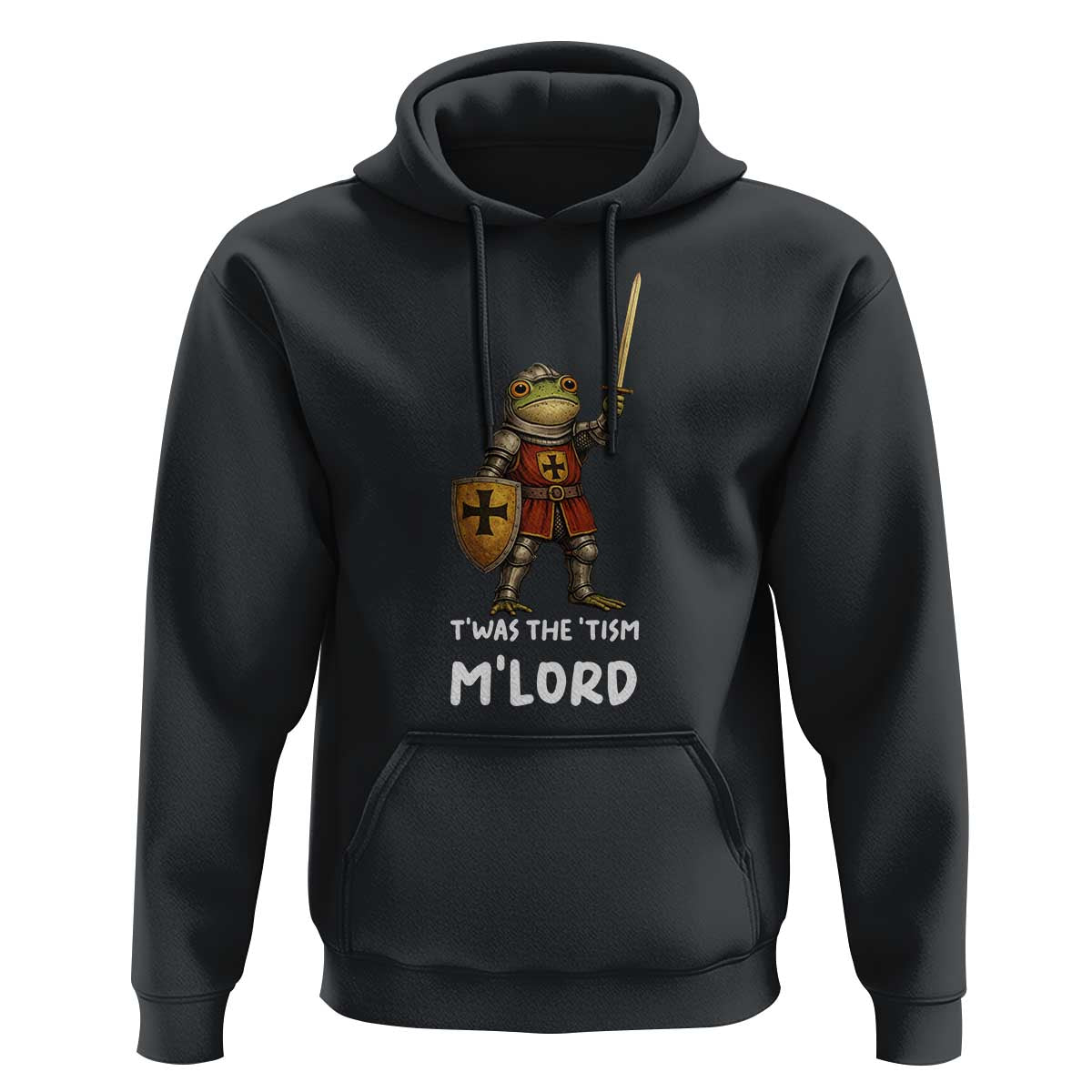Knight Frog Hoodie Funny T'was The Tism M'Lord Vintage Autism Medieval
